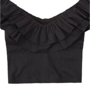 Abercrombie & Fitch Black Ruffled Women's Top